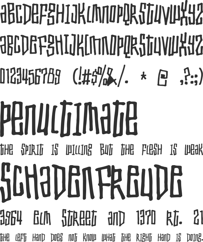 Toxic Waist font preview