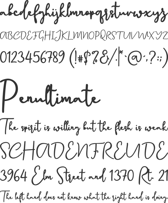 Canadia font preview