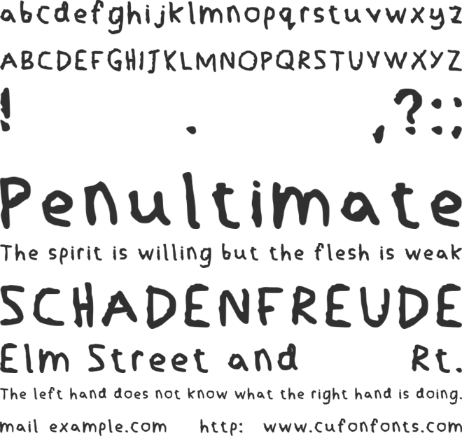 Lefthanded font preview