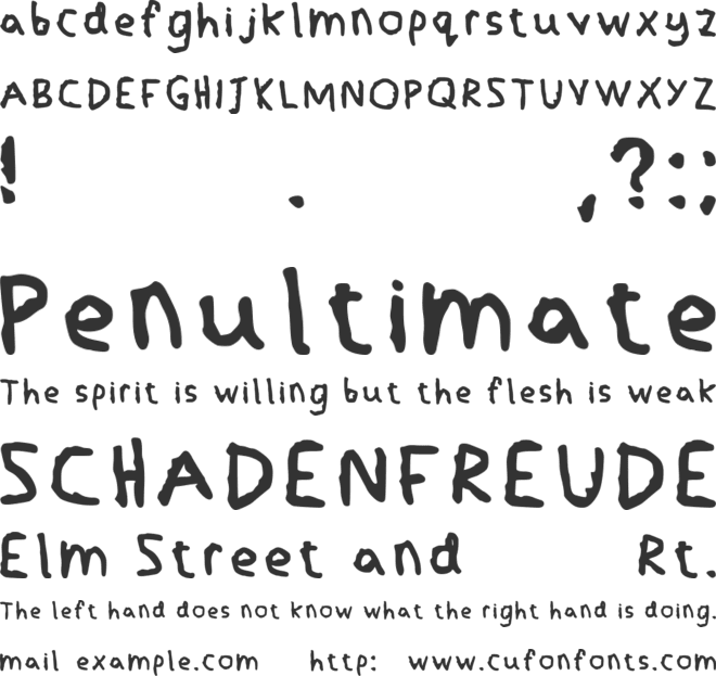Lefthanded font preview