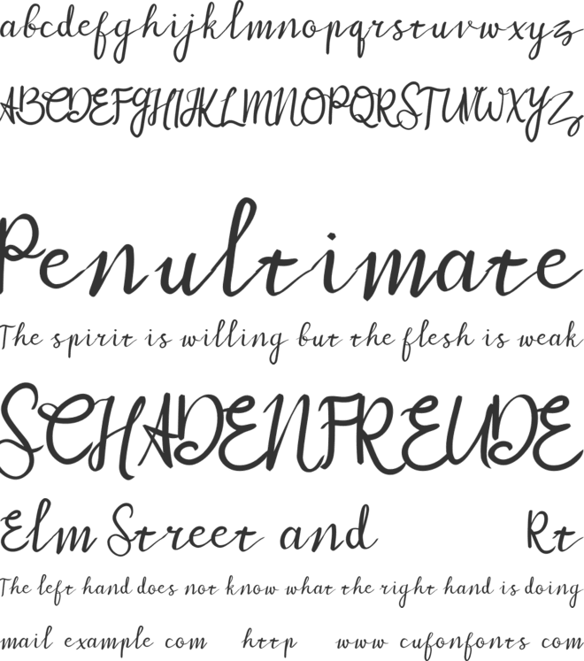 My Zafira font preview