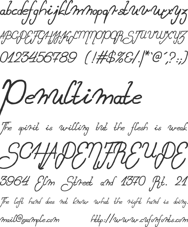 Exchange font preview