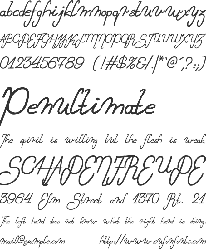 Exchange font preview