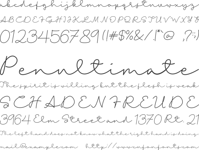 Talitha font preview