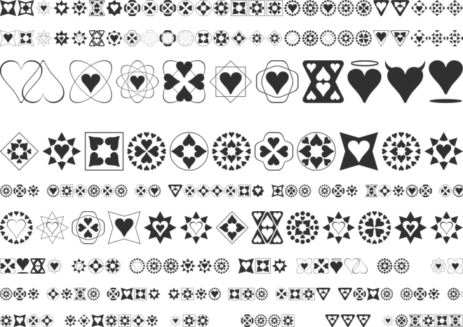 Heart Things font preview