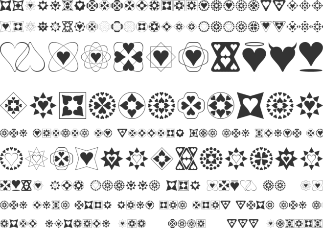Heart Things font preview