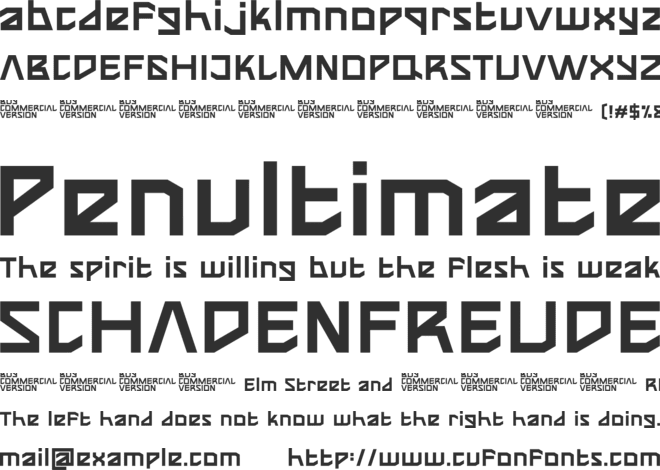 Teroxia - Robotic Typeface font preview