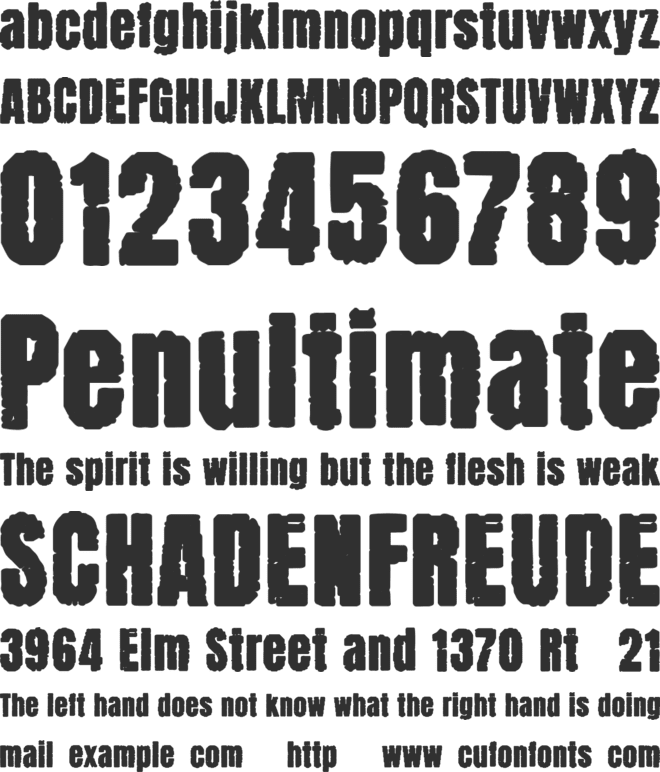 Grungy Halloween font preview