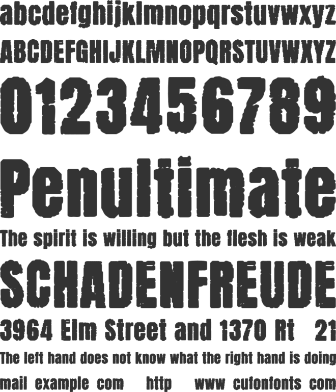 Grungy Halloween font preview