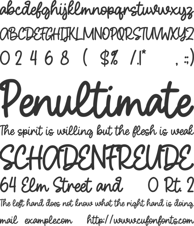 Blessing Night font preview