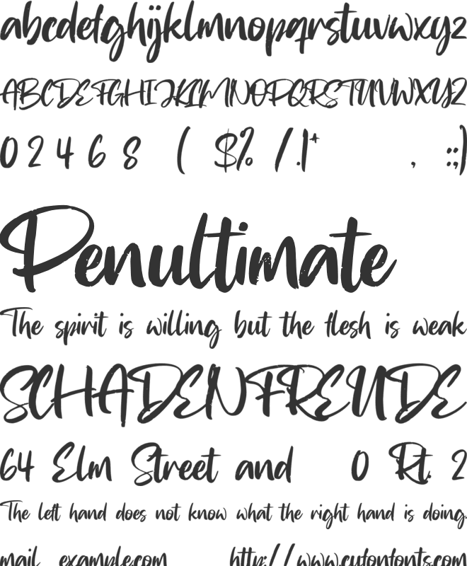 Enchatty font preview