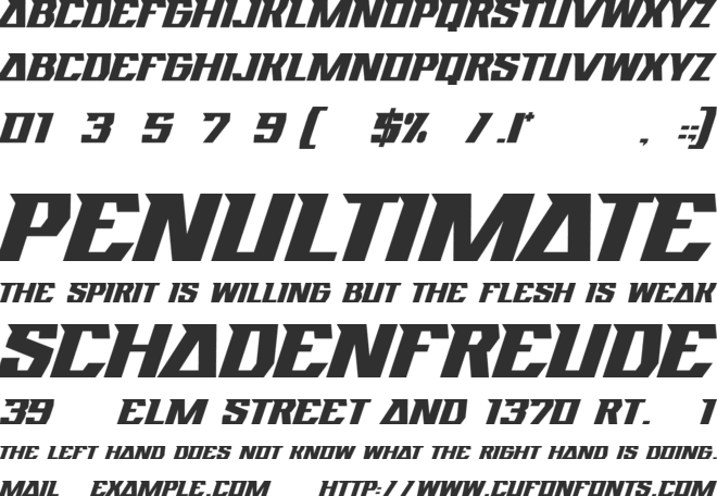 Nightrace font preview