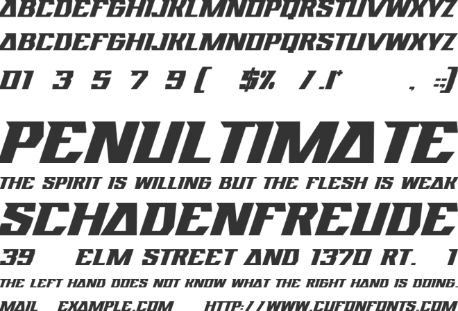 Nightrace font preview