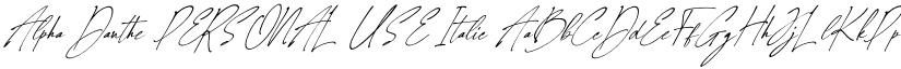 Alpha Danthe PERSONAL USE Italic font