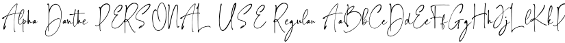 Alpha Danthe PERSONAL USE Regular font