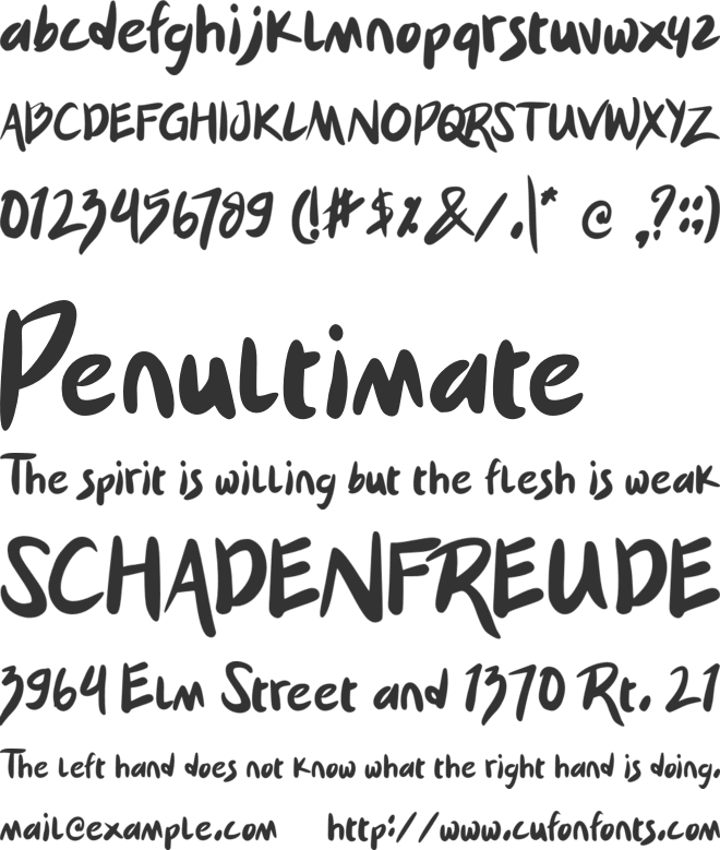 Skytark font preview
