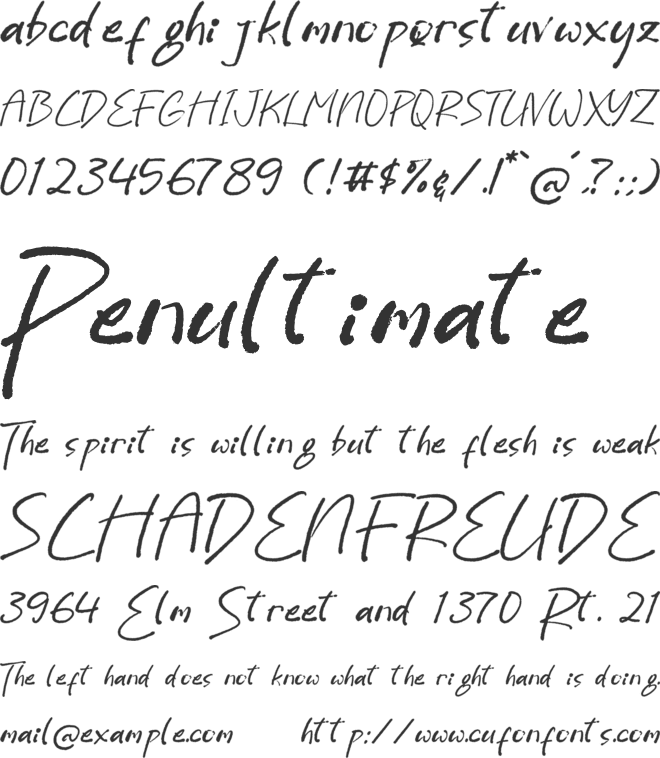 Suffering Pandemic font preview