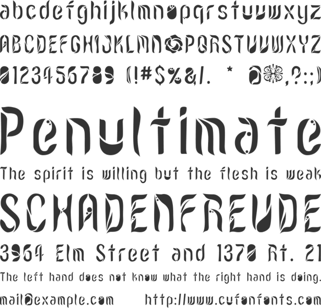 LVDC Romantic 9 font preview