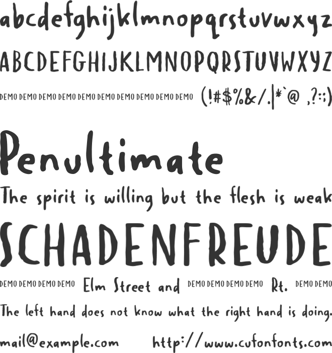 Malibu demo font preview