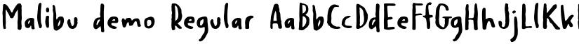 Malibu demo Regular font