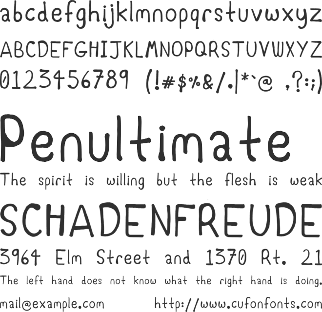Danhand font preview