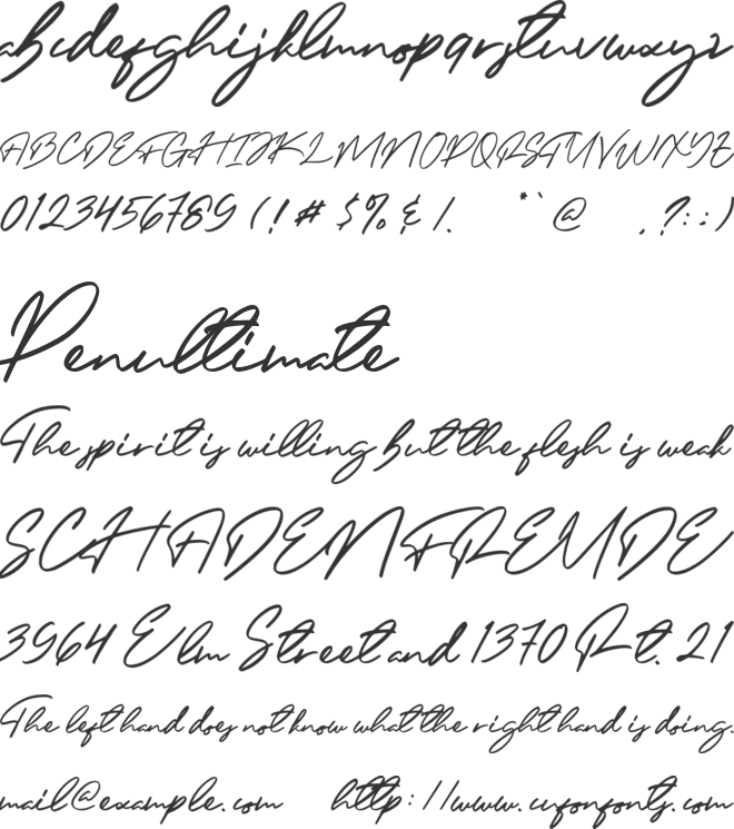 Felisha Roseland Demo font preview