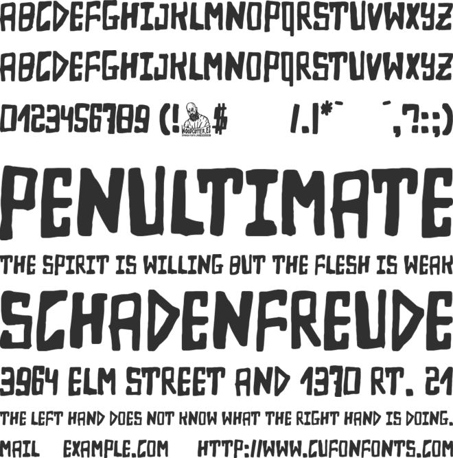 Nightmare at the Supermarket font preview