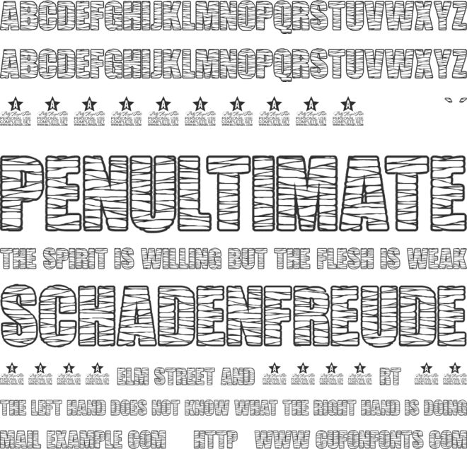 MUMMY PERSONAL USE font preview