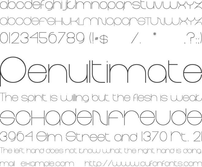 Elgrand font preview