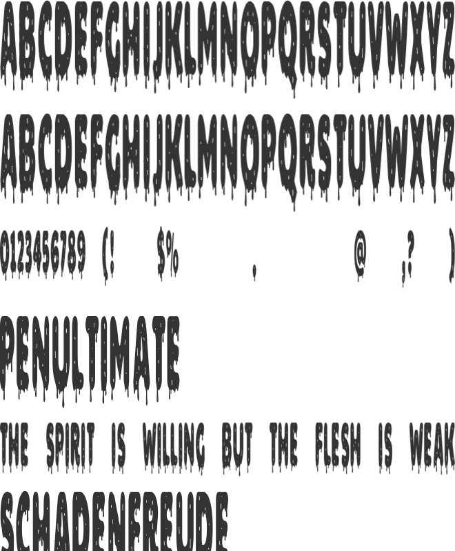 Revenge Team font preview