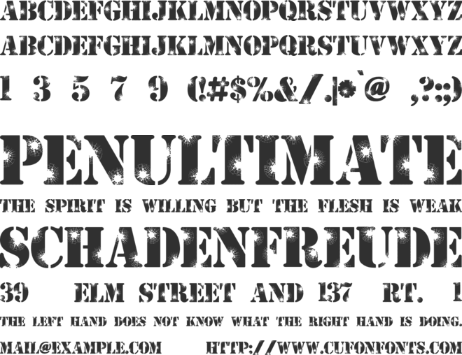 Shattered font preview
