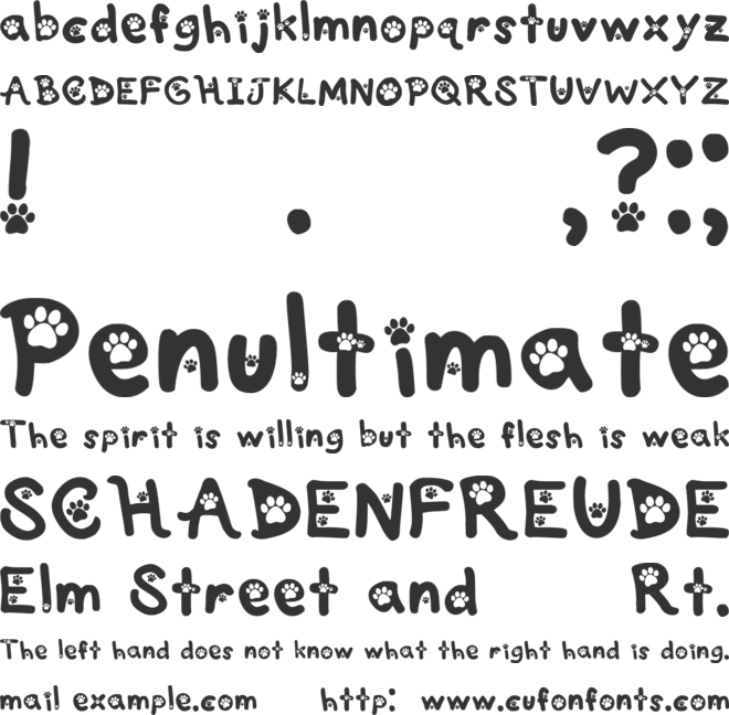 Kitten Paws font preview