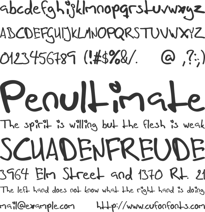 In his hands font preview