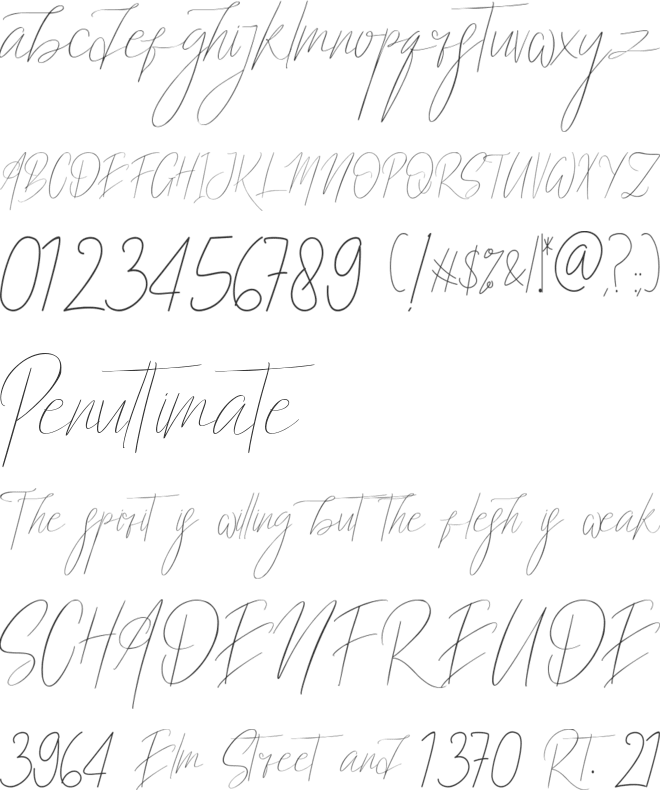Almond signature font preview