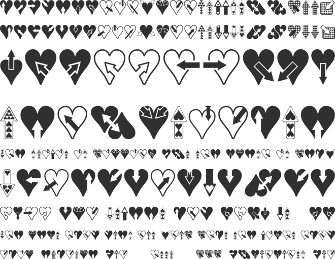 Hearts n Arrows font preview