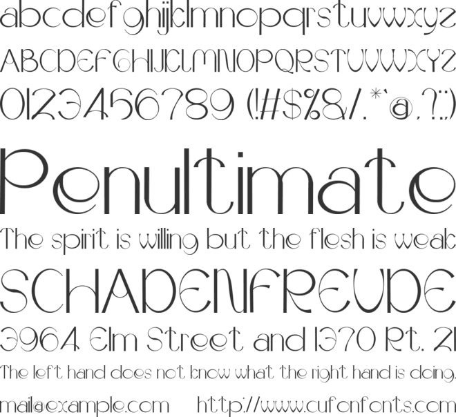Redney font preview