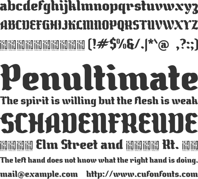 The Black Knight font preview