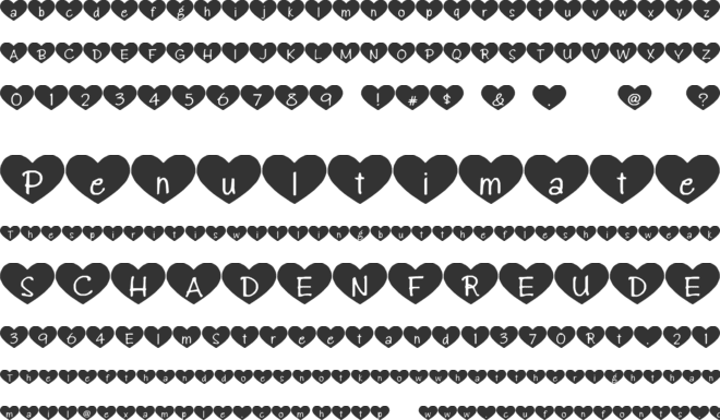 Heart Attack font preview