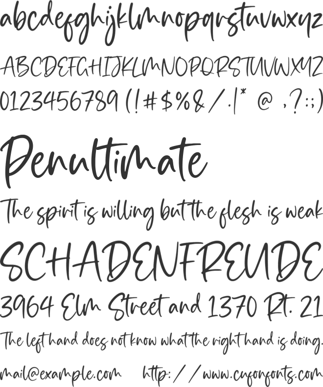 Simplesky font preview