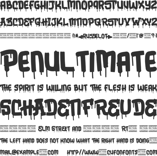Russelot Personal Use font preview