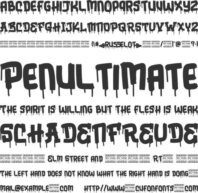 Russelot Personal Use font preview