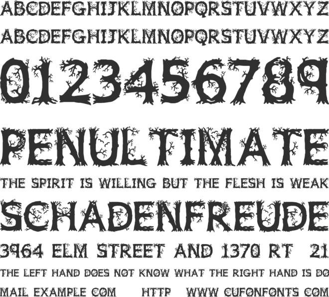 Wild Wood font preview