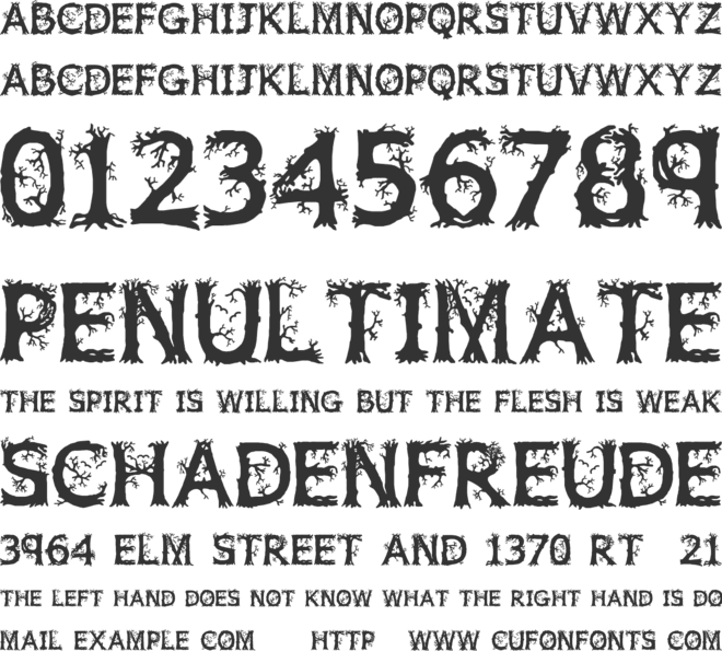 Wild Wood font preview