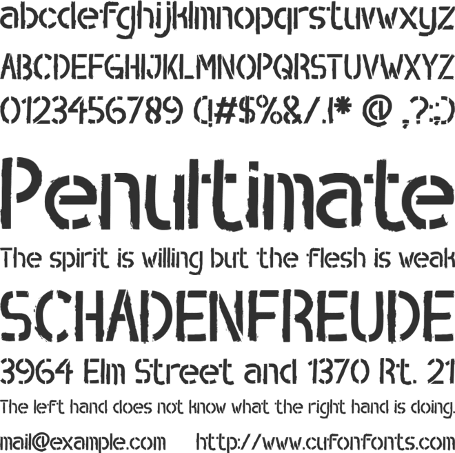 OVERLINE STENCIL font preview