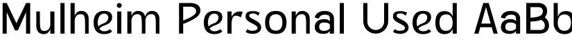 Mulheim Personal Used font