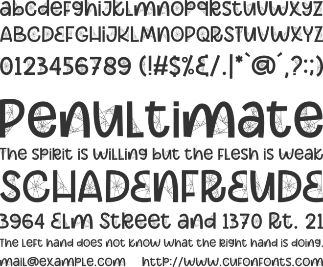 Spoky Spider font preview
