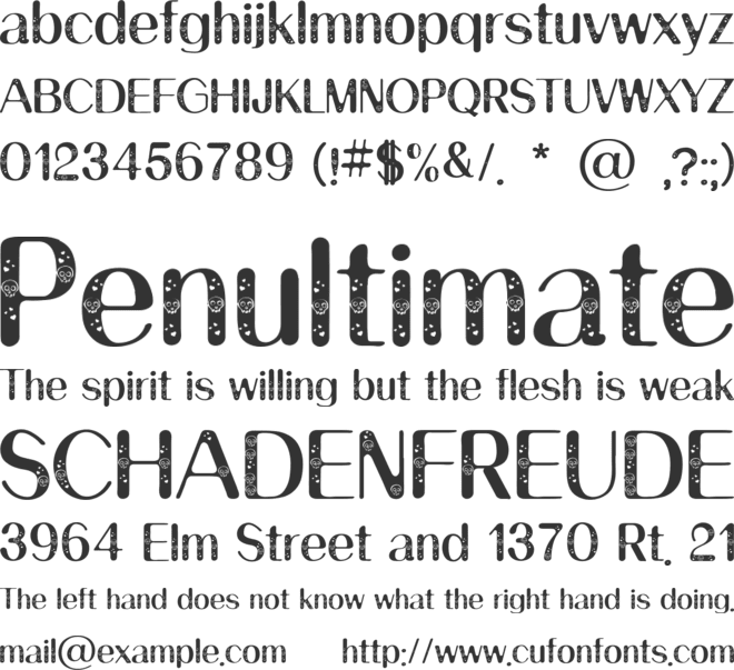 Spooky Zombie font preview