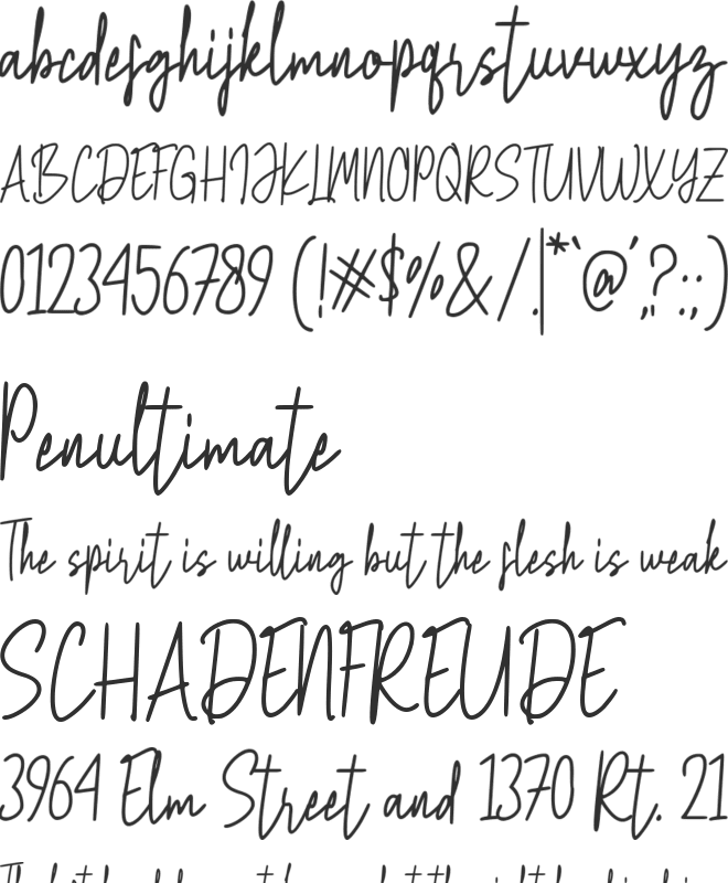 Bolah Signature font preview