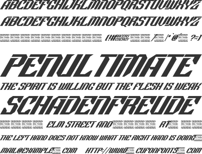 Racers Energy Personal Use font preview