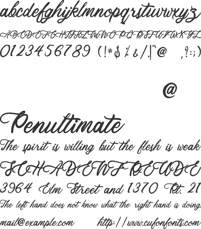 Violleto font preview